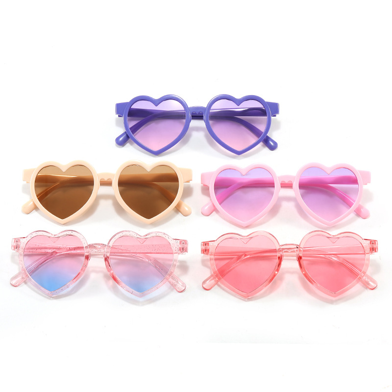 New Fashion Children's Sunglasses All-match Candy Color Boys and Girls Sunglasses Love UV Protection Baby Glasses