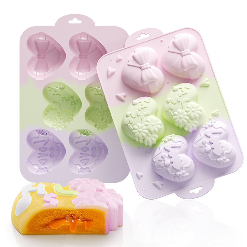 New Macaron Color Love Baking Chocolate Mousse Silicone Mold Food Grade Easy Demoulding Chocolate Mold