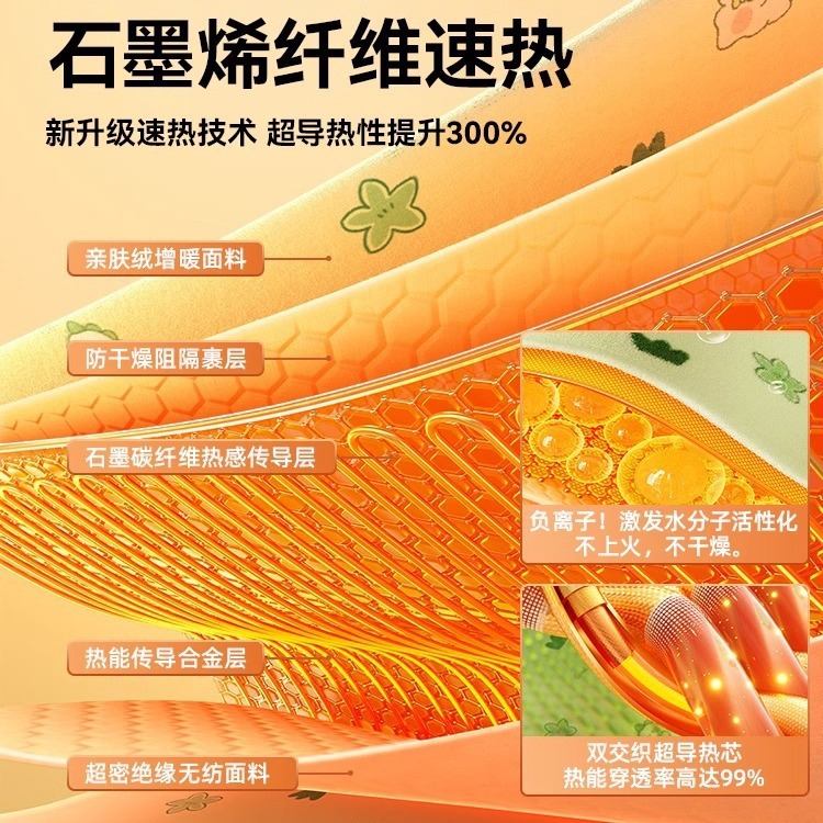 Electric Blanket Single and Double Electric Mattress Temperature Adjustment High Temperature Mite Removal Single Double Double Control Household Safety Constant Temperature Electric Blanket