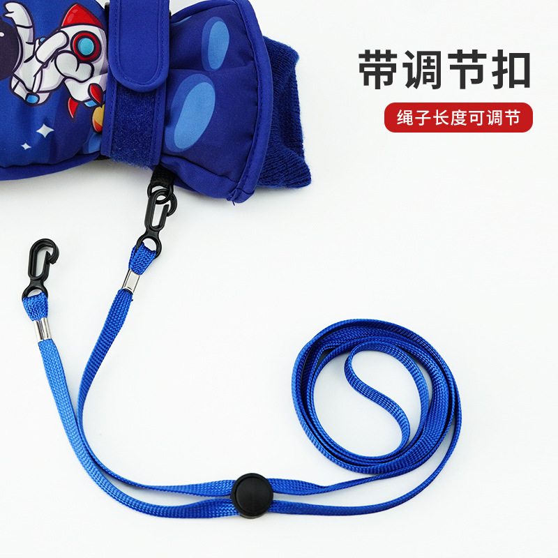 Gloves lanyard children's gloves anti-lost rope adult ski gloves lanyard baby student neck rope adjustable buckle