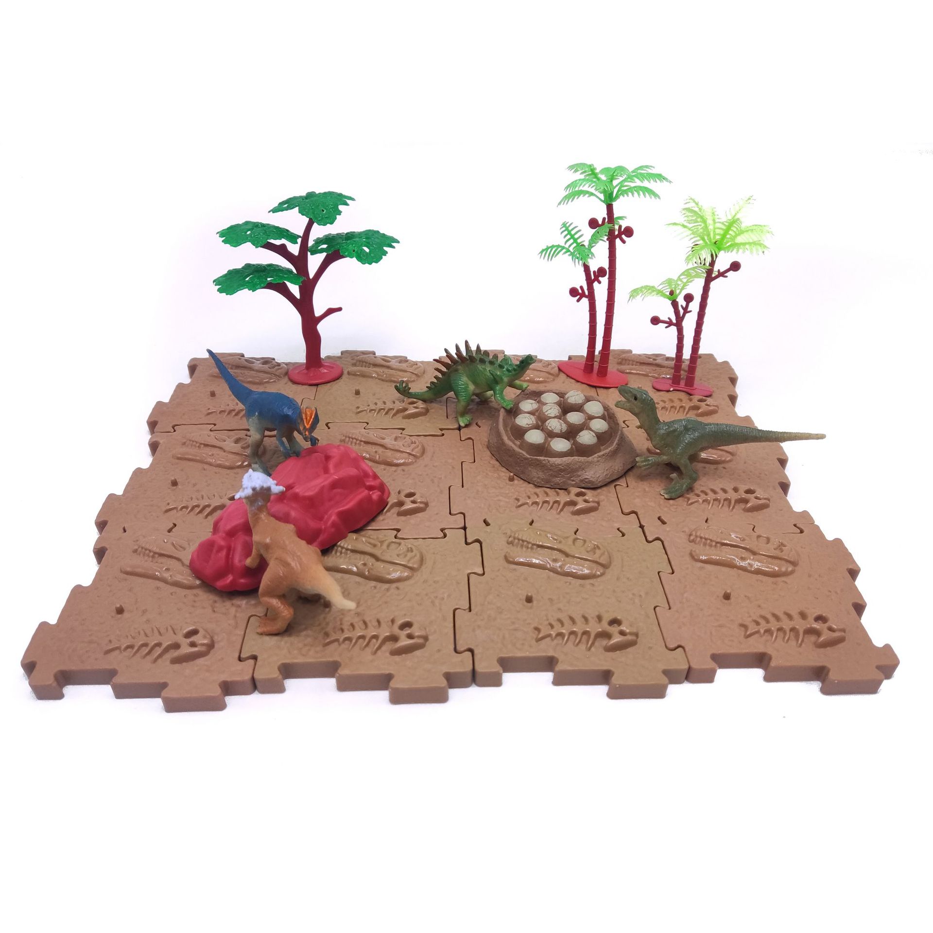 A Variety of Sand Table Scene Ornaments, Dinosaur Farm Animals, Coconut Trees, Volcano Accessories, Children's Simulation Model Toys