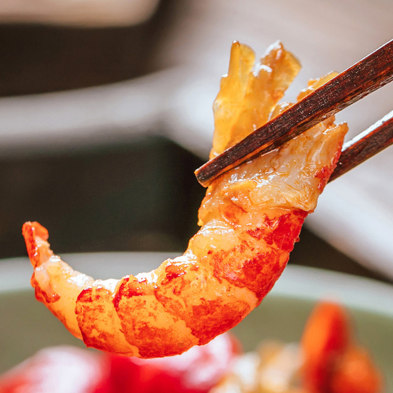 Lobster Tail with Juice, Small Seafood, Lobster Tail Without Ice Coat, Crayfish Tail, Fresh Quick-Frozen Large Shrimp Tail Wholesale