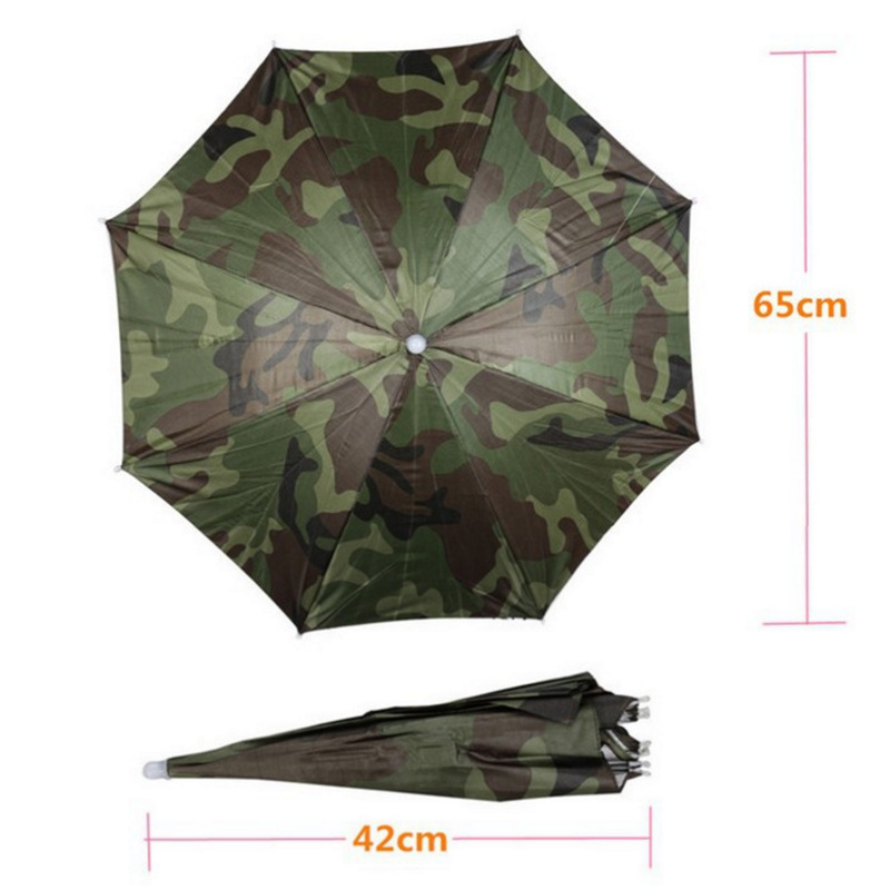Head umbrella fishing umbrella headband cap camouflage silver glue hat umbrella camouflage umbrella wholesale sun hat outdoor sun hat