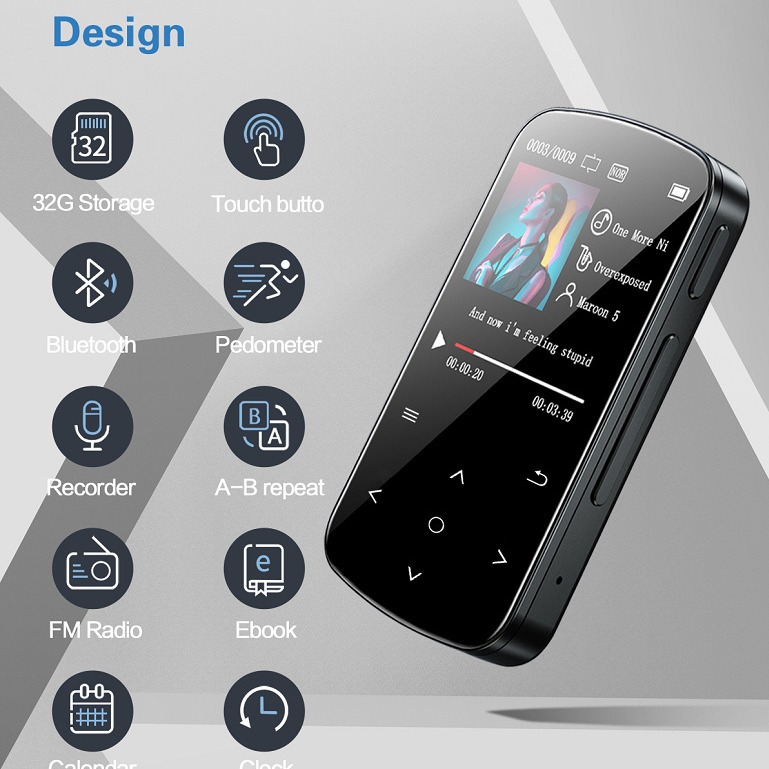 32GB HD screen cross-border explosion portable sports style mp3 music player mp4 ultra-thin students