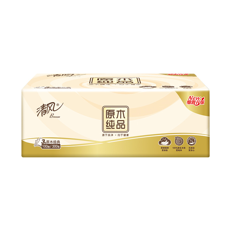 Qingfeng Tissue Paper, 100 Sheets Per Pack, 3-Ply, 36 Packs Per Box, Household Wholesale Napkins, Thickened Three-Layer Tissue