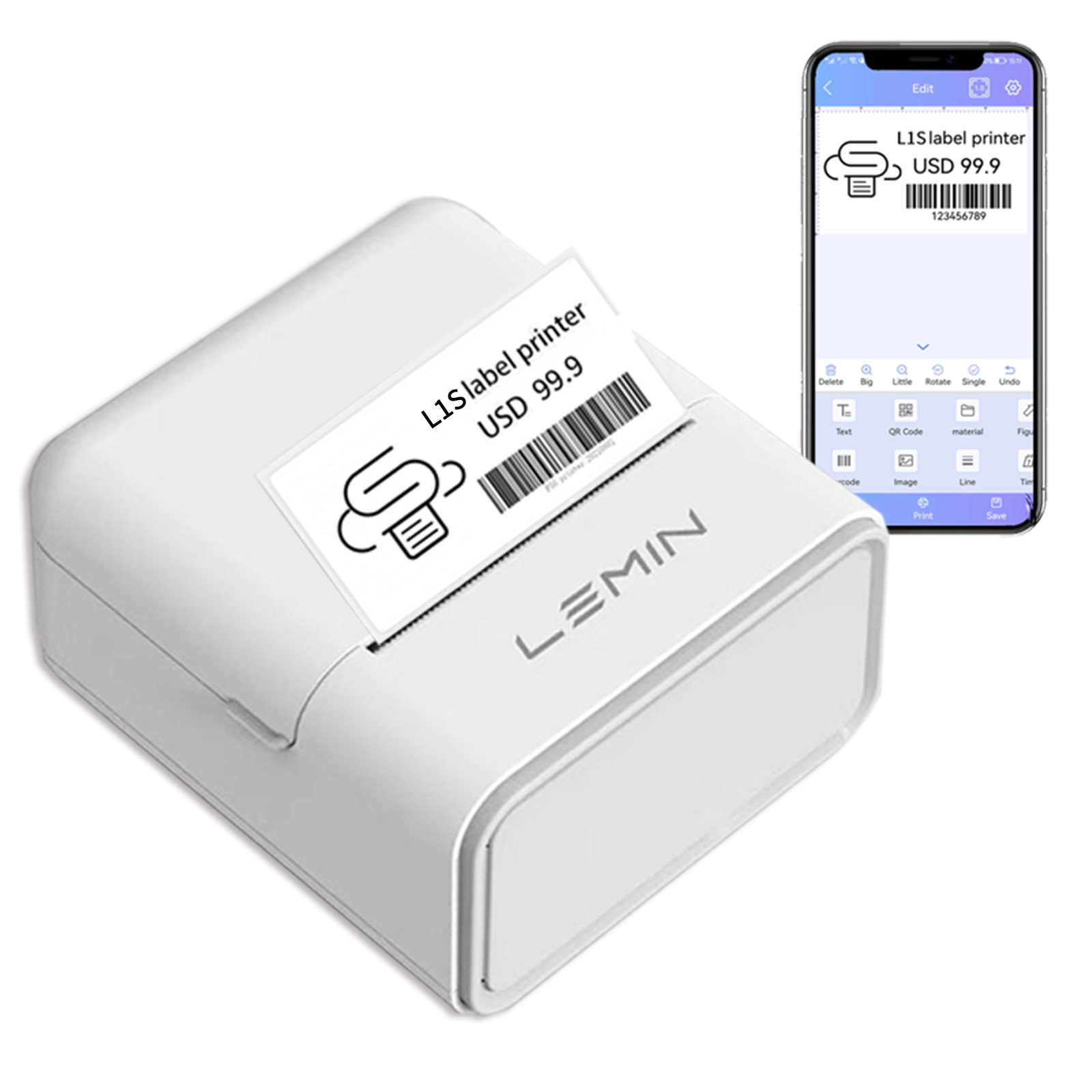 Le Min Cloud Jewelry Label Printer Jewelry Price Tag Glasses Price Tag Sticker Bluetooth Label Machine Small