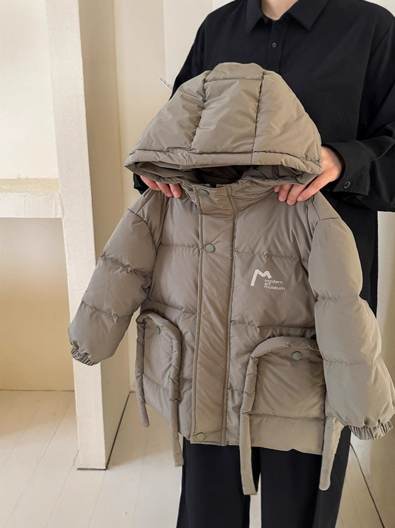 2025 Boys Korean Style down Jacket Foreign Trade Children's Clothing Children's Hooded White Duck down Jacket Children's Winter Clothes Warm Clothes