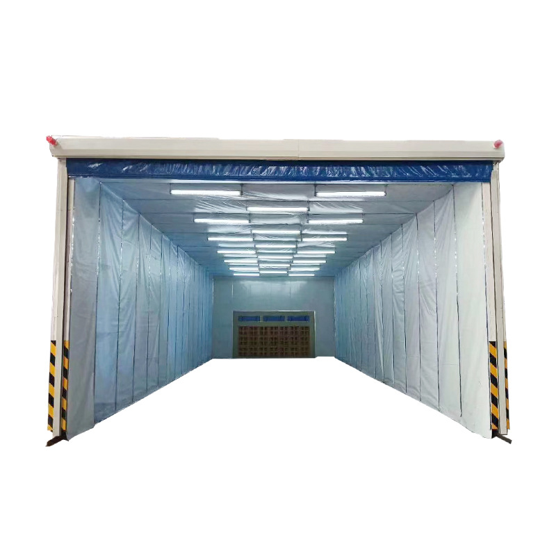 Folding car spray booth large track environmental protection polishing drying room electric folding automatic mobile telescopic room