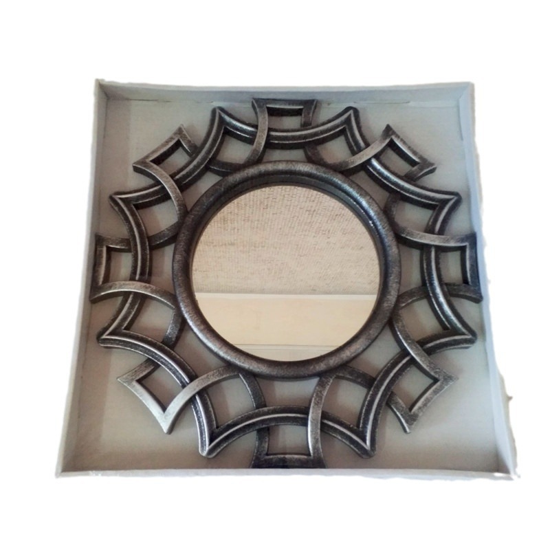 Decorative Mirror Plastic Mirror Frame Silver Bronze Vintage Mirror Frame Foreign Trade Middle East Procurement Products Cross Mirror Exclusive