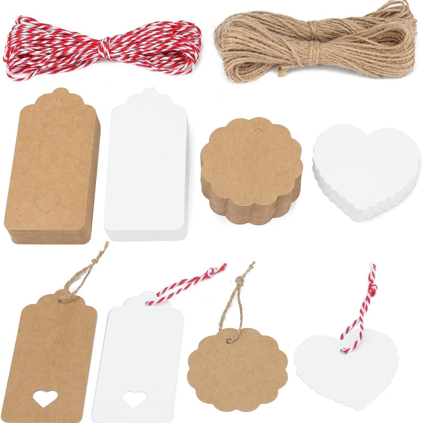 Бумажный белый картонный тег пустой прямоугольный круглый бумажный тег Хэллоуин Рождество День благодарения ручная этикетка