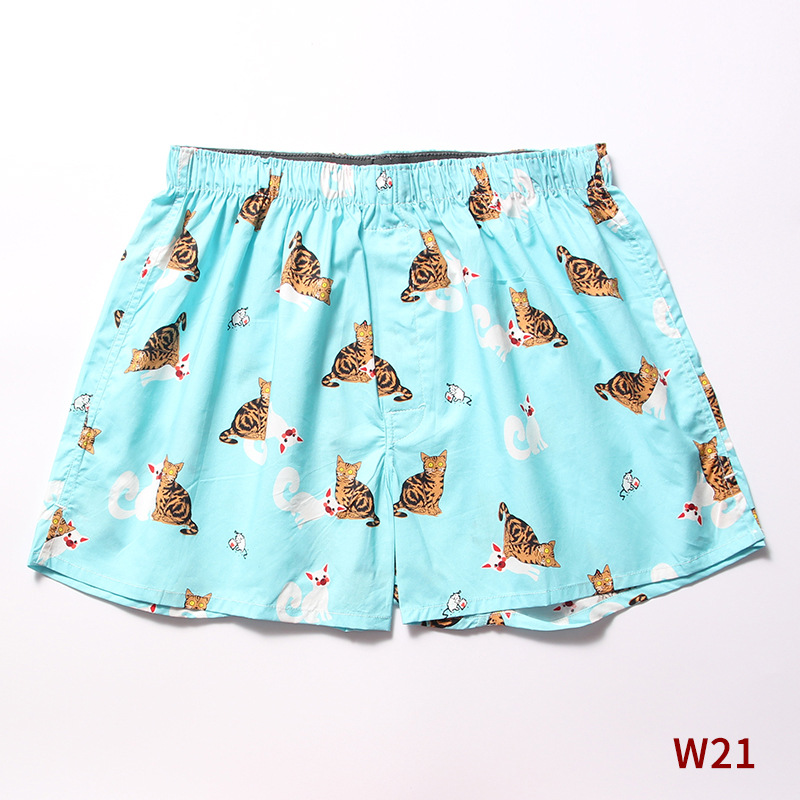 Tumi Men's Cotton plus size Underwear Woven Cotton Four-Corner Arloy Trousers Cartoon Printed Boxer Briefs