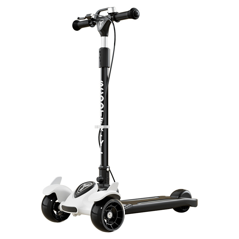 Big Kids Scooter Flash Teenager One-Leg Scooter Three-Wheel Handbrake Foldable Scooter Scooter