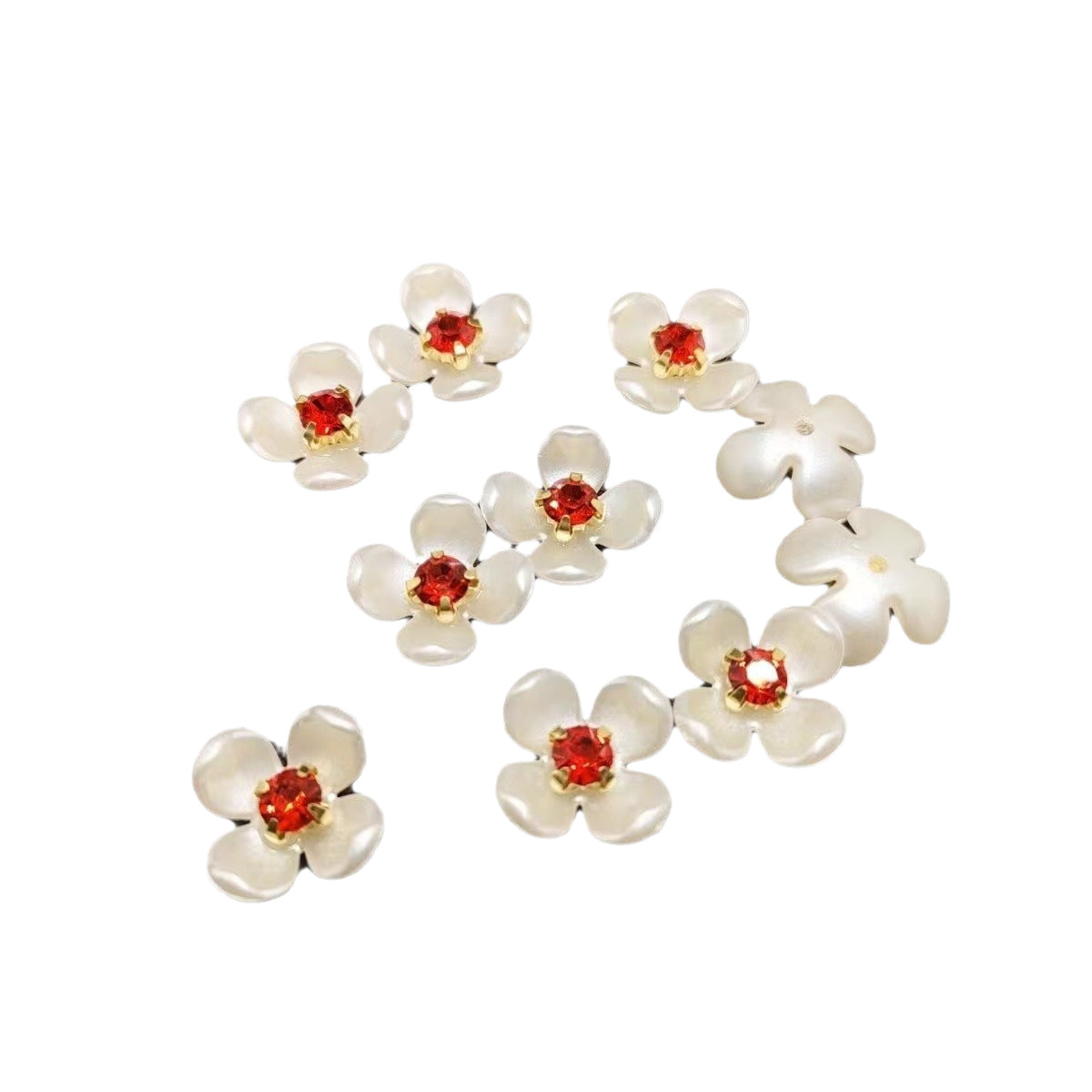 14mm four small flower golden single claw diy handmade material popular hairpin accessories five small flower with gold diamond