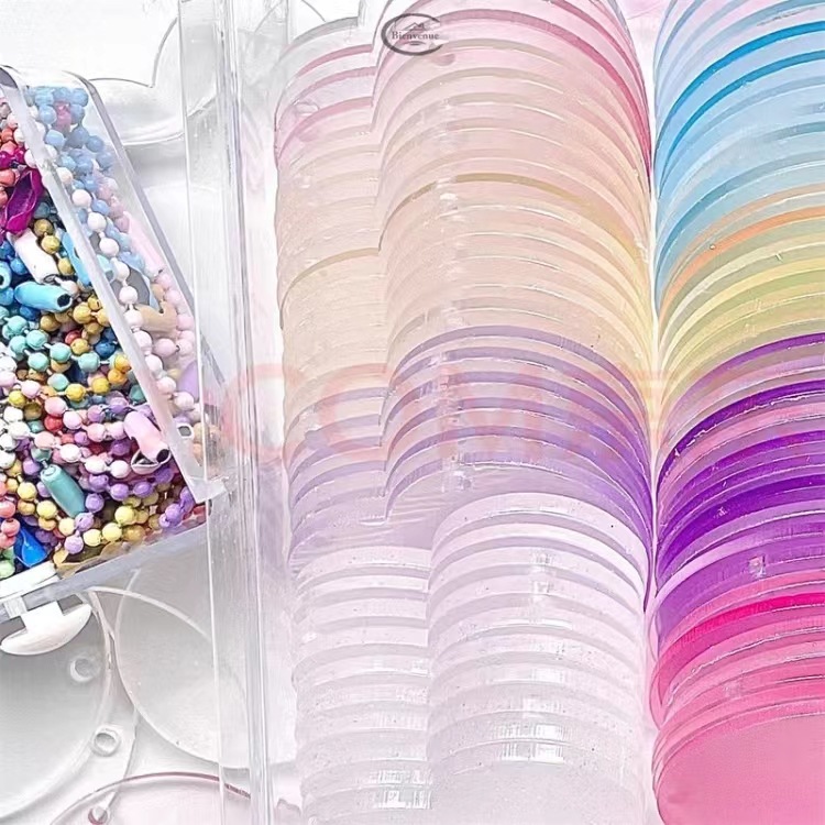 Прозрачный градиентный блестящий Чак, оптовая продажа, маленькая дисковая ручка