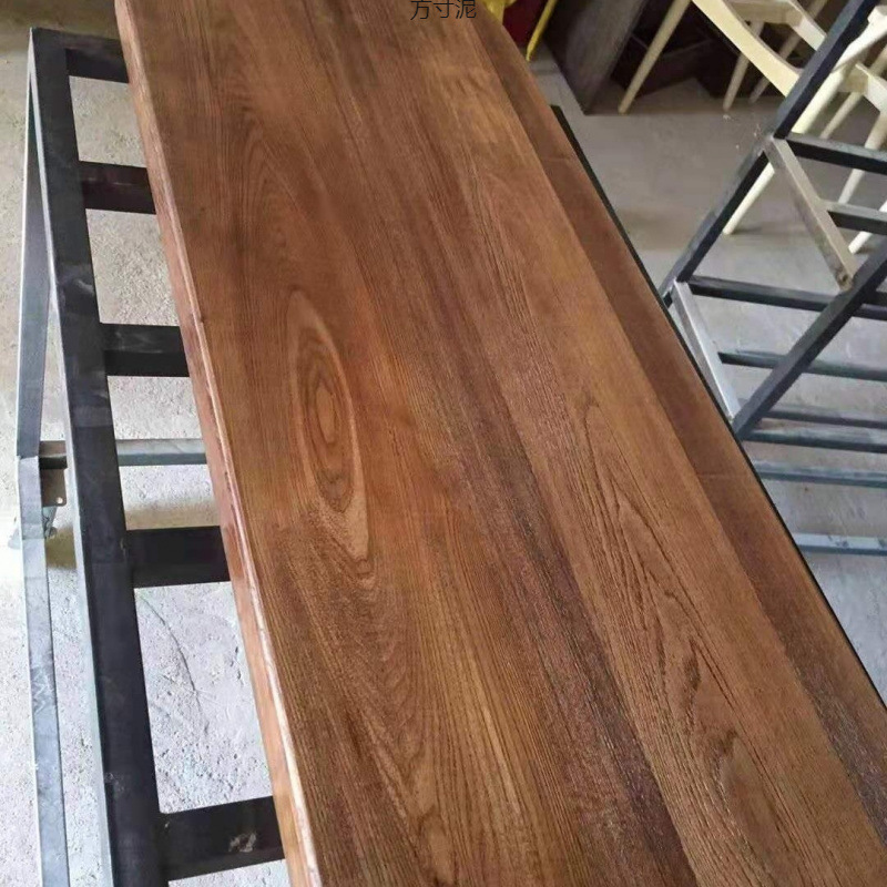 Solid Wood Board Desktop Walnut Color Partition Shelf Internet Celebrity Antique Rectangular Desktop Solid Wood Board Supply Chain