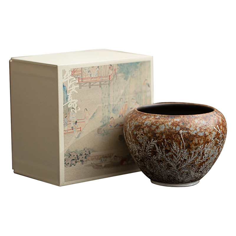 Jixuan Old Rock Mud Fanhua Silver-gilt Jianshui Household Kung Fu Tea Set Waste Water Tank Tea Dregs Tank Water Pittoon Cup Washing Washer