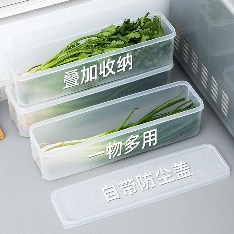 Food-Grade Cilantro Box, Green Onion Storage, Refrigerator Whole Root Thickened Noodle Box, Egg Prep Box, Sealed Box for Ingredients