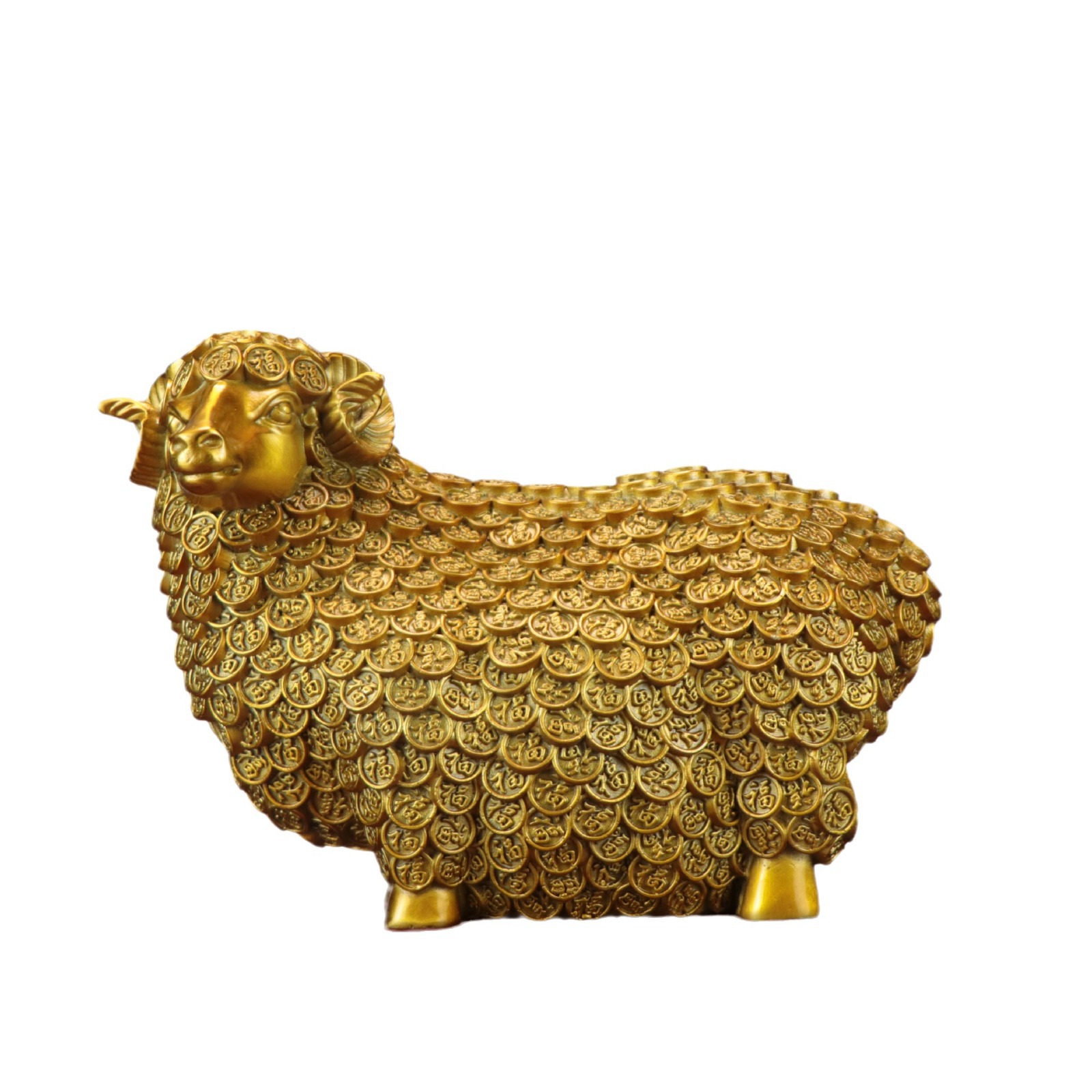 Copper Wanfu Sheep Ornaments Copper Sheep Zodiac Sheep Home Office Desktop Mascot Fuyang Money Sheep