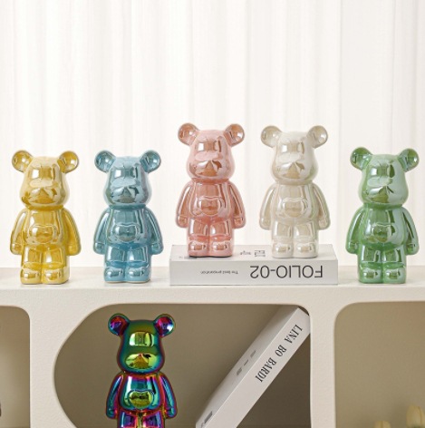 Fine Violent Bear 21cm Internet Celebrity Accessible Luxury Ornaments Living Room Entrance Ceramic Decoration Tv Cabinet Care Bear Home
