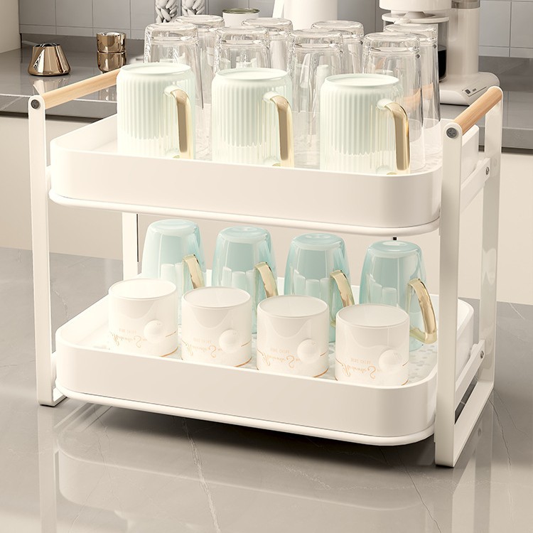 Двухъярусная подставка для чашек, подставка для хранения чайных чашек, подставка для воды на столе