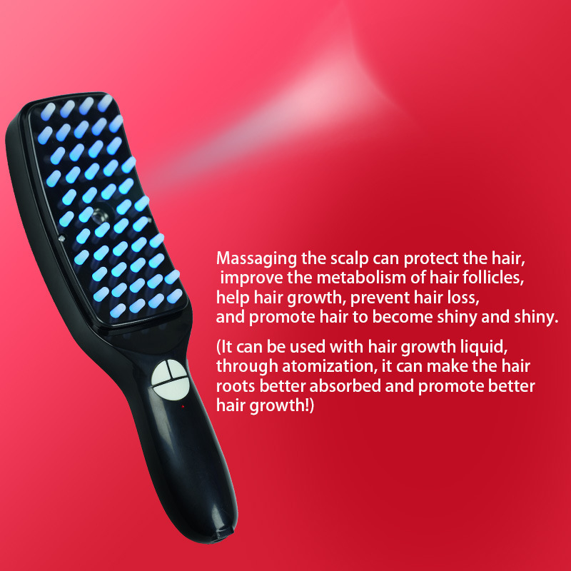 Cross-Border Spray Massage Comb Scalp Meridian Comb Hair Health Comb Electric Care Comb Red Light Hair Growth Comb Applicator Hair Growth