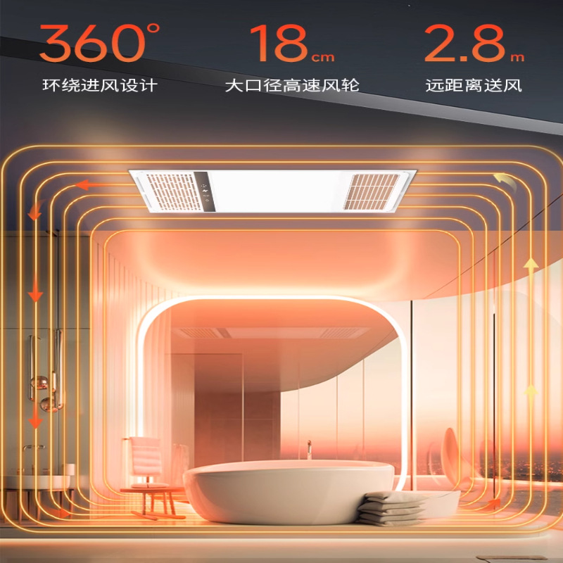 Fsl Foshan Lighting Air Heating Bathroom Heater Lamp Heating Exhaust Fan Lighting Integrated Ceiling Single and Double Core Heater