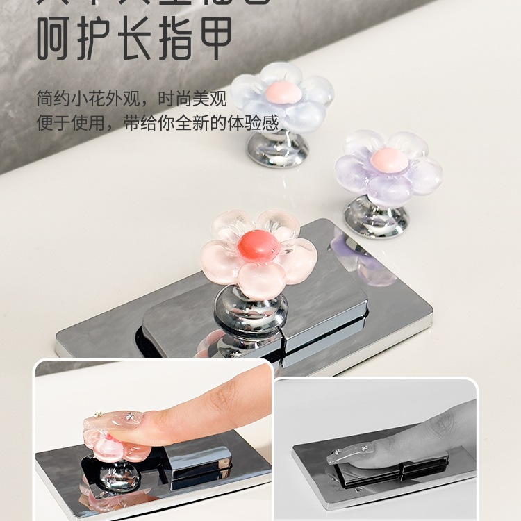 Toilet Press Lid Cute Flower Toilet Button Manicure Bathroom Water Tank Switch Button Universal