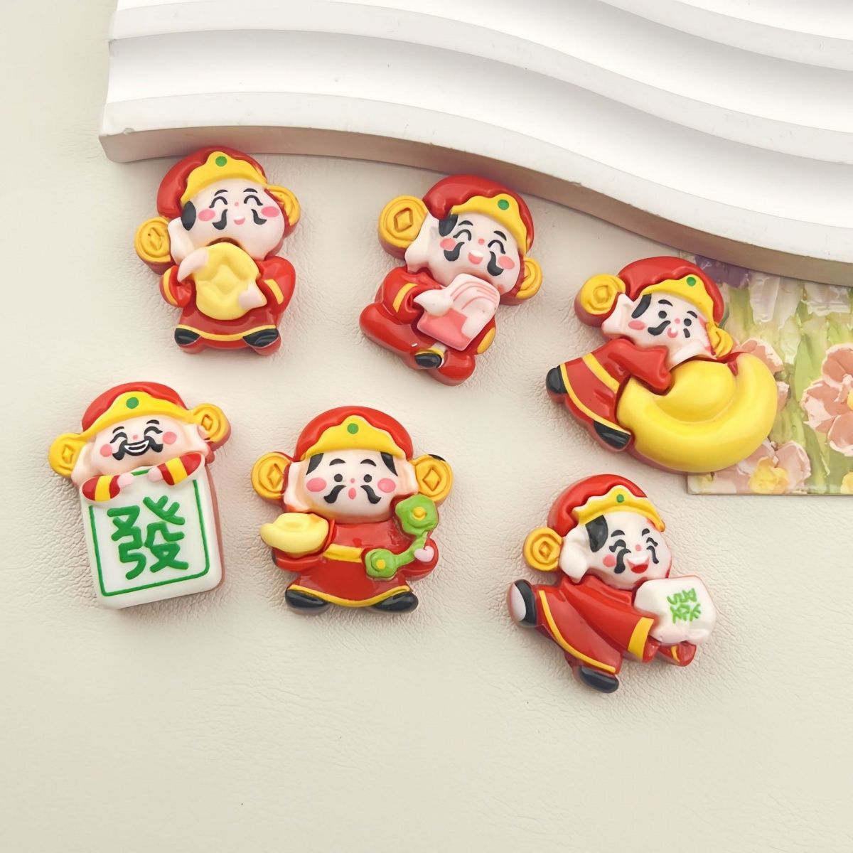 New Year New Year Spring Festival God of Wealth Yuanbao resin diy accessories wholesale handmade diy cream glue mobile phone case head rope