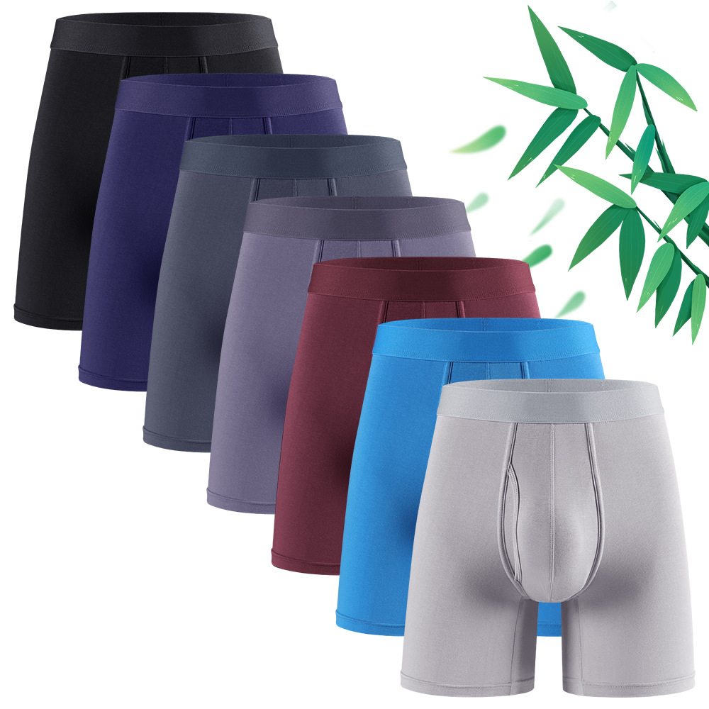 Длинное открытое мужское нижнее белье средней талии боксеры из бамбукового волокна спортивные прямые продажи от производителя