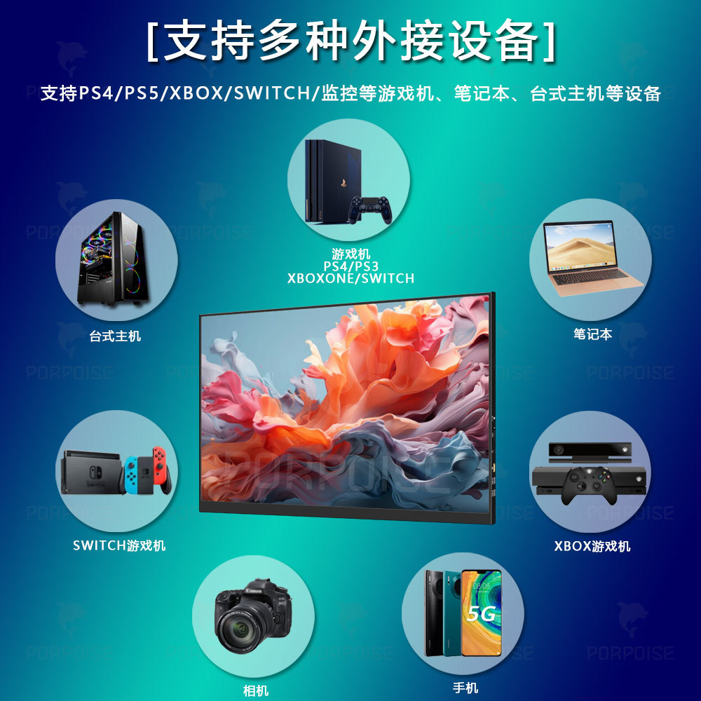 17.3 inch 4K HD dual HDMI portable display 144Hz Computer mobile phone expansion PS4 monitor screen 15.6