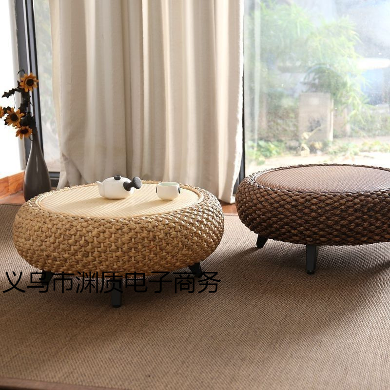 Rattan Window Table Japanese-Style Tatami Simple Floor-To-Ceiling Bay Window Kang Table Coffee Table Tea Table Solid Wood Balcony Window Sill Small Table