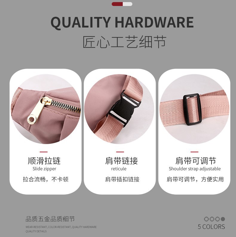 Cross-border Elegant All-match Waist Bag Women's Korean-style Casual Oxford Cloth Shoulder Bag Multi-layer Change Mobile Phone Crossbody Bag