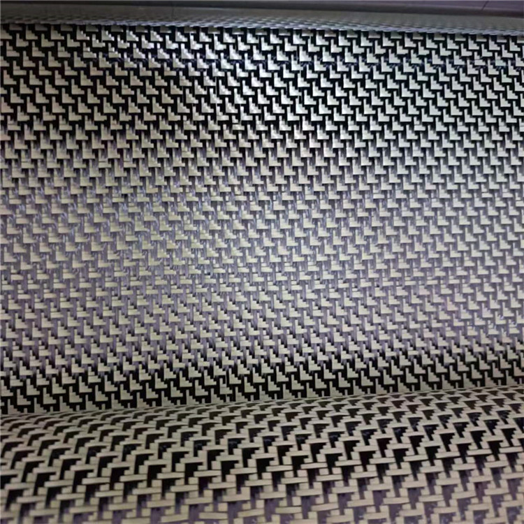 Factory Direct Sales Aromatic Carbon Plain Weave Mixed Fabric Triangle Pattern Aircraft Pattern Car Decoration Carbon Fiber Cloth Aramid Fiber Cloth