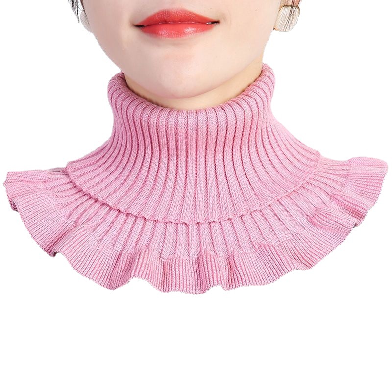 Customized Tien Sweater Neck Warmer for Women, Pullover Style for Autumn and Winter, Warm Neck and Cervical Protection, Faux Collar Knitted Short Embroidered Sweater