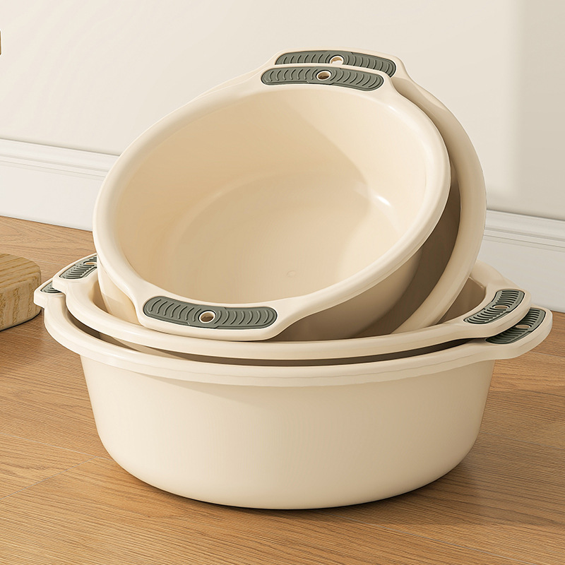 Plastic Household Washbasin Plastic Basin Laundry Foot Washing Basin Thickened Student Dormitory Two-ear Wall-mounted Washbasin