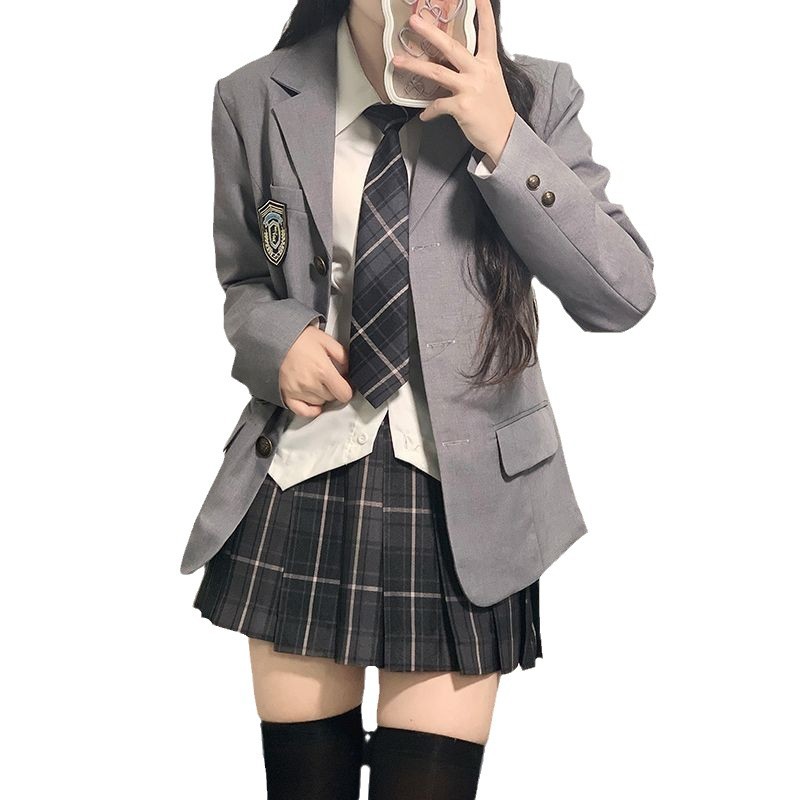 College Style Female Student Uniform Jk Suit Basic Autumn and Winter Suit Jacket Suit Performance Clothing School Uniform Class Uniform