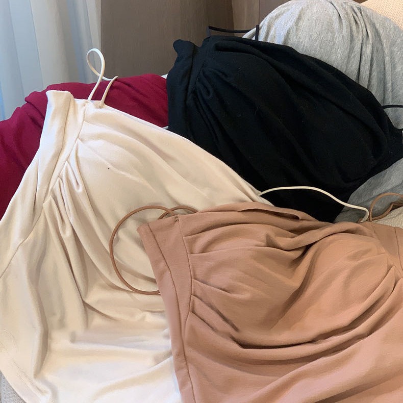 Daiichi New Vest One-word Wrap Chest Base with Thin Shoulder Strap Slim-fit Shoulder Strap Chest Pad Camisole Vest