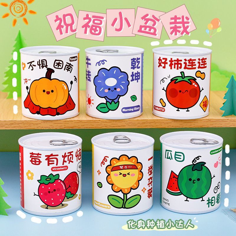 Trendy Canned Small Potted Plants Desktop Canned Plants Lucky Sunflower for Elementary School Students and Businesses