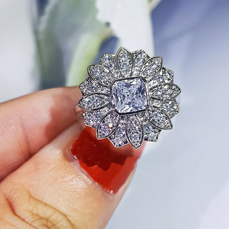 Authentic high carbon diamond group inlaid with full diamond S925 sterling silver pendant necklace high-grade temperament all-match earrings bracelet three genuine