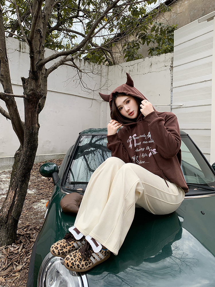 Retro Corduroy Elastic Waist Wide Leg Pants Spring Fat mm Plus Size Women's High Waist Work Clothing Casual Straight Pants 63589