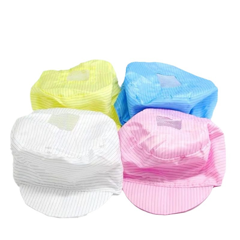 Anti-static hat large and small work hat full mesh breathable peaked cap electronic factory food clean workshop work dust-free hat