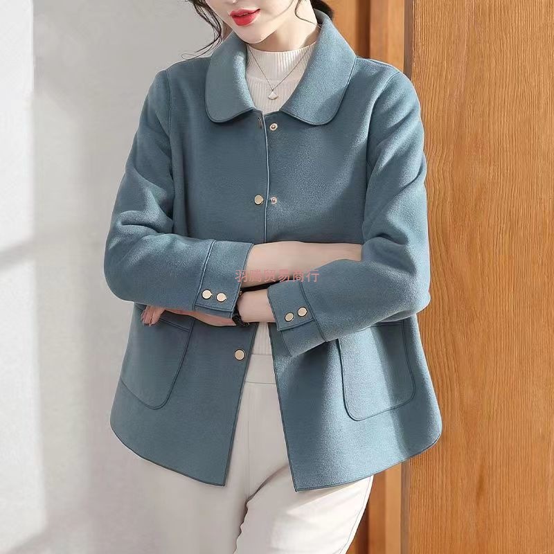 Double-Sided Woolen 2025 Spring New Woolen Coat Short Korean Style Classy Korean Style Slim Women's Jacket Women's Fashion