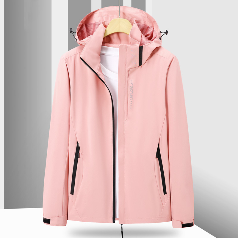 Jacket Men's New Style 2024 Spring and Autum Thin Windproof and Waterproof Jacket Large Size Outdoor Mountaineering Clothing Women Can Group Purchase