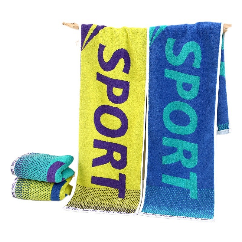 Cotton Marathon Towel Wholesale 32-strand Cotton Yarn-dyed Sports Towel Fitness Running Sweat Towel Gift Customization