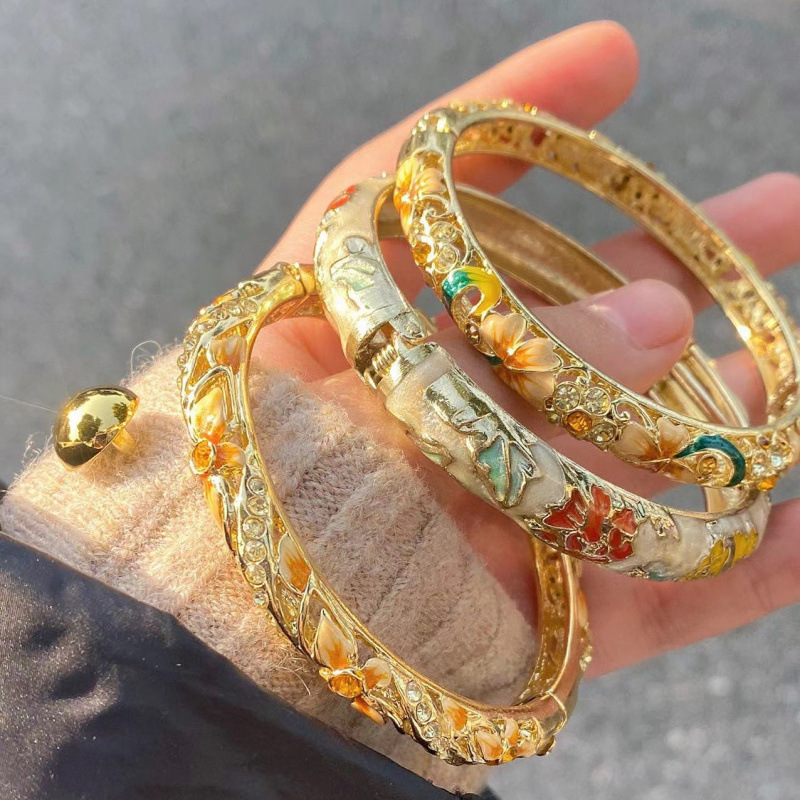 Клоисонне эмалевый браслет новый китайский стиль дворцовый стиль синий и белый браслет сувенир для путешествий