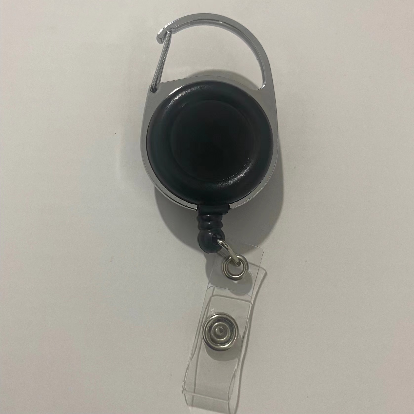 Easy pull buckle zinc alloy easy pull machine case ID buckle carabiner outdoor anti-lost keychain round metal buckle