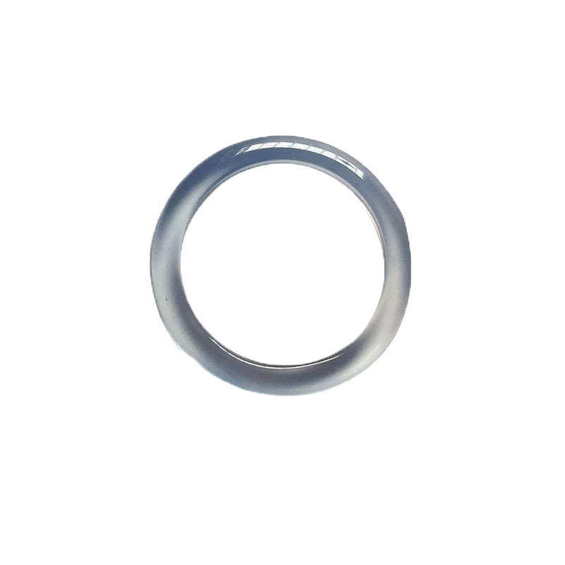 Natural Ice Blue Chalcedony Ring light blue Agate Ring Light Luxury Simple Curry Blue Ring Jade Tail Ring for Men and Women