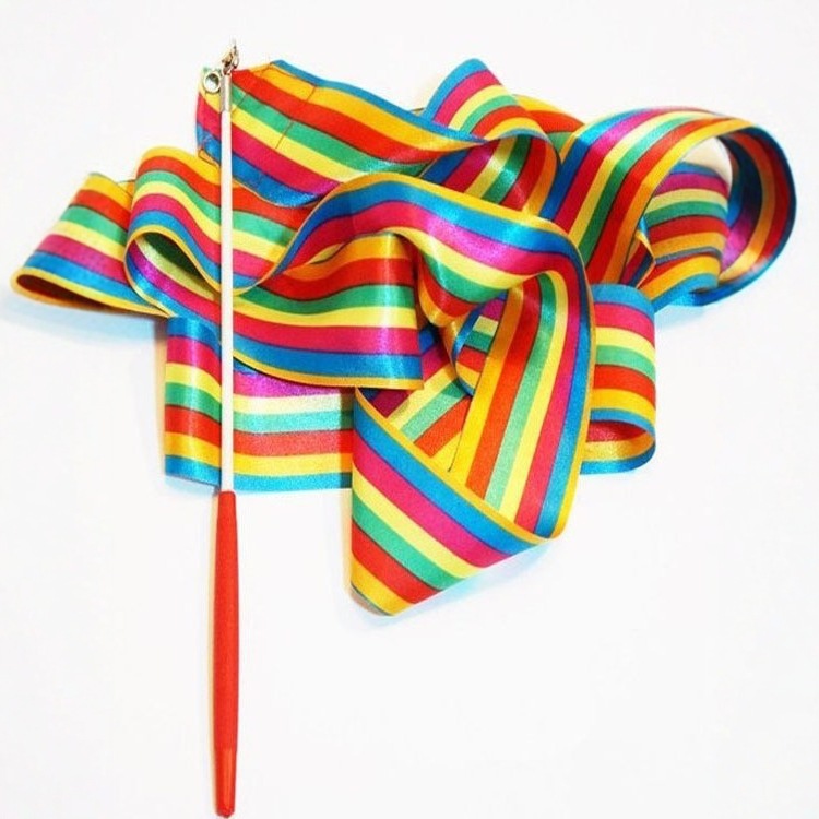 Гимнастические ленты 4 м цветные реквизиты для танцев для детей