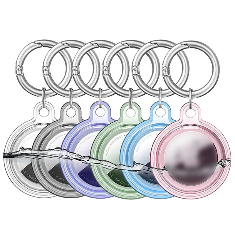 Transparent Apple Tracker Protective Case Airtag All-inclusive Waterproof Protective Case Positioning Anti-lost Device Keychain Applicable