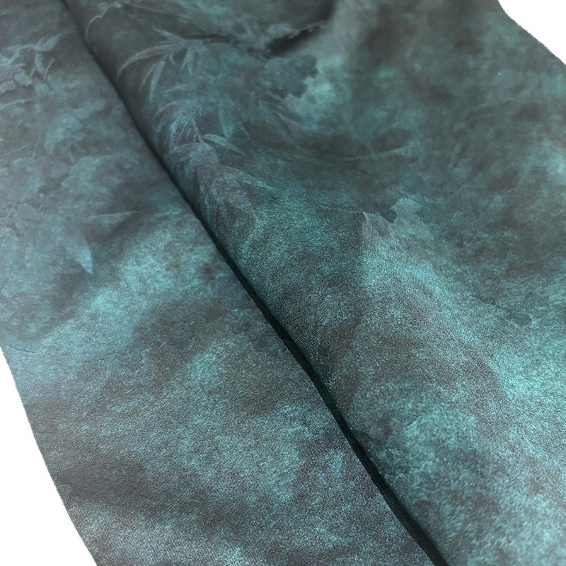 Sniffy Bamboo Leaf Pattern Xiangyun Yarn Fabric New Chinese Style National Style Cheongsam Hanfu Fabric Dioscorea Rensi Jacquard Satin New Product